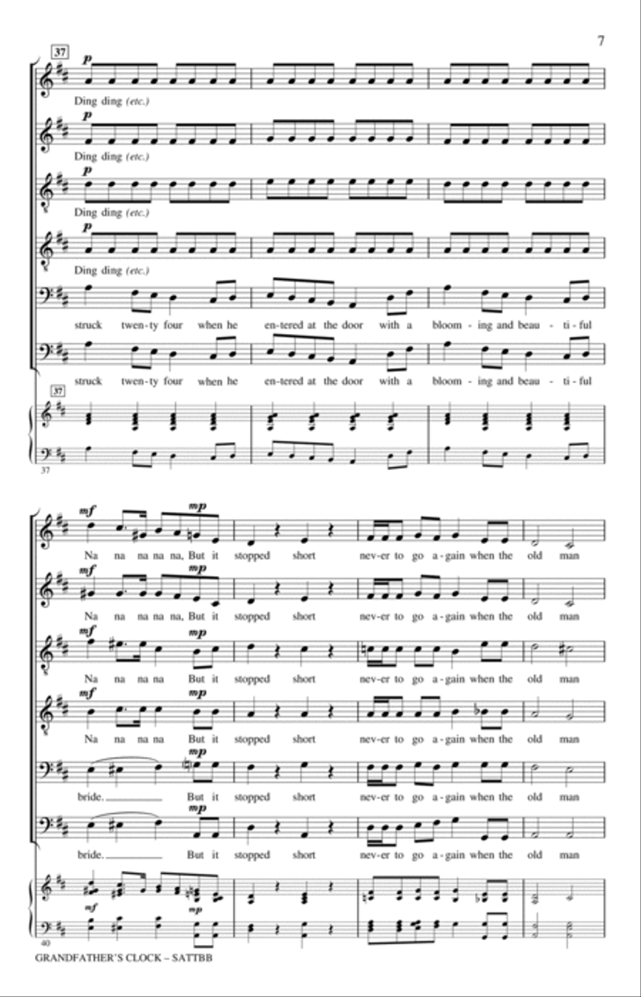 Grandfather's Clock (arr. Philip Lawson) A Cappella scores gallery preview page 6
