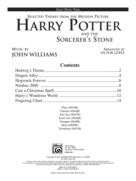 Harry Potter and the Sorcerer's Stone - Clarinet