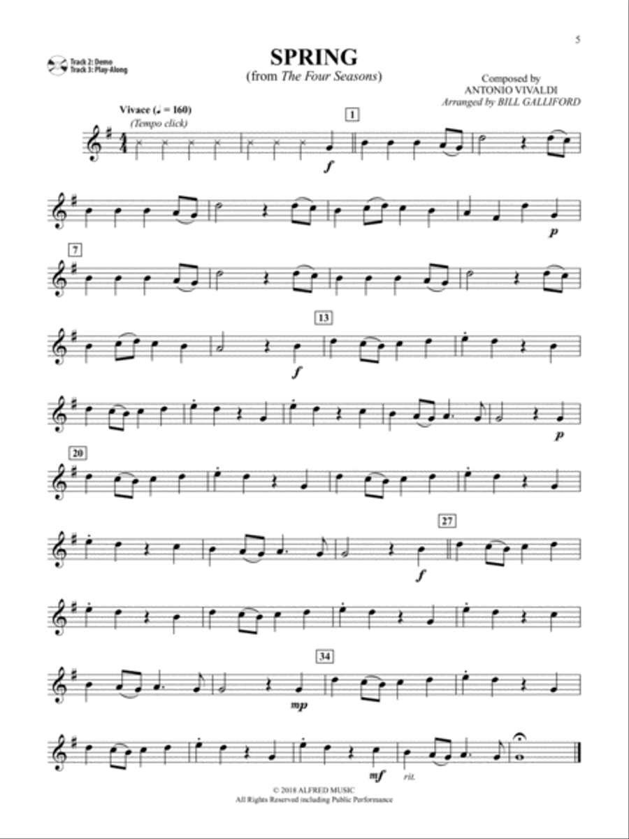 Easy Classical Themes Instrumental Solos Tenor Saxophone scores gallery preview page 5