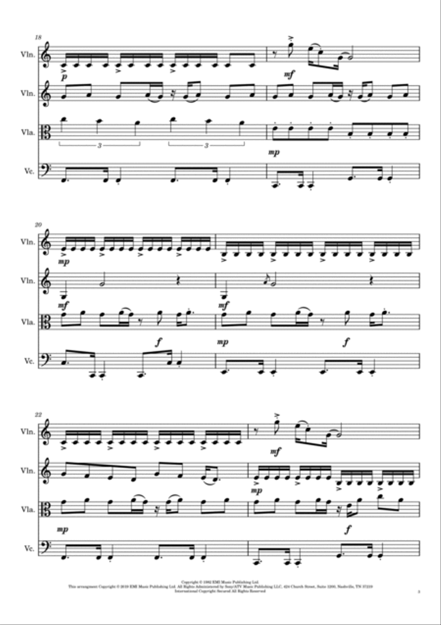 Come On Eileen String Quartet scores gallery preview page 3