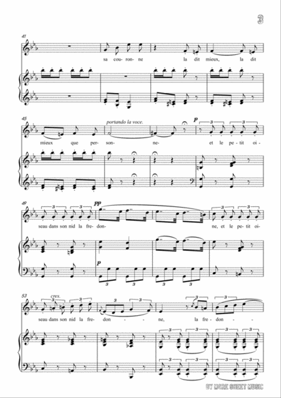 Meyerbeer-Chant de mai in E flat Major,for Voice and Piano Voice Solo scores gallery preview page 5