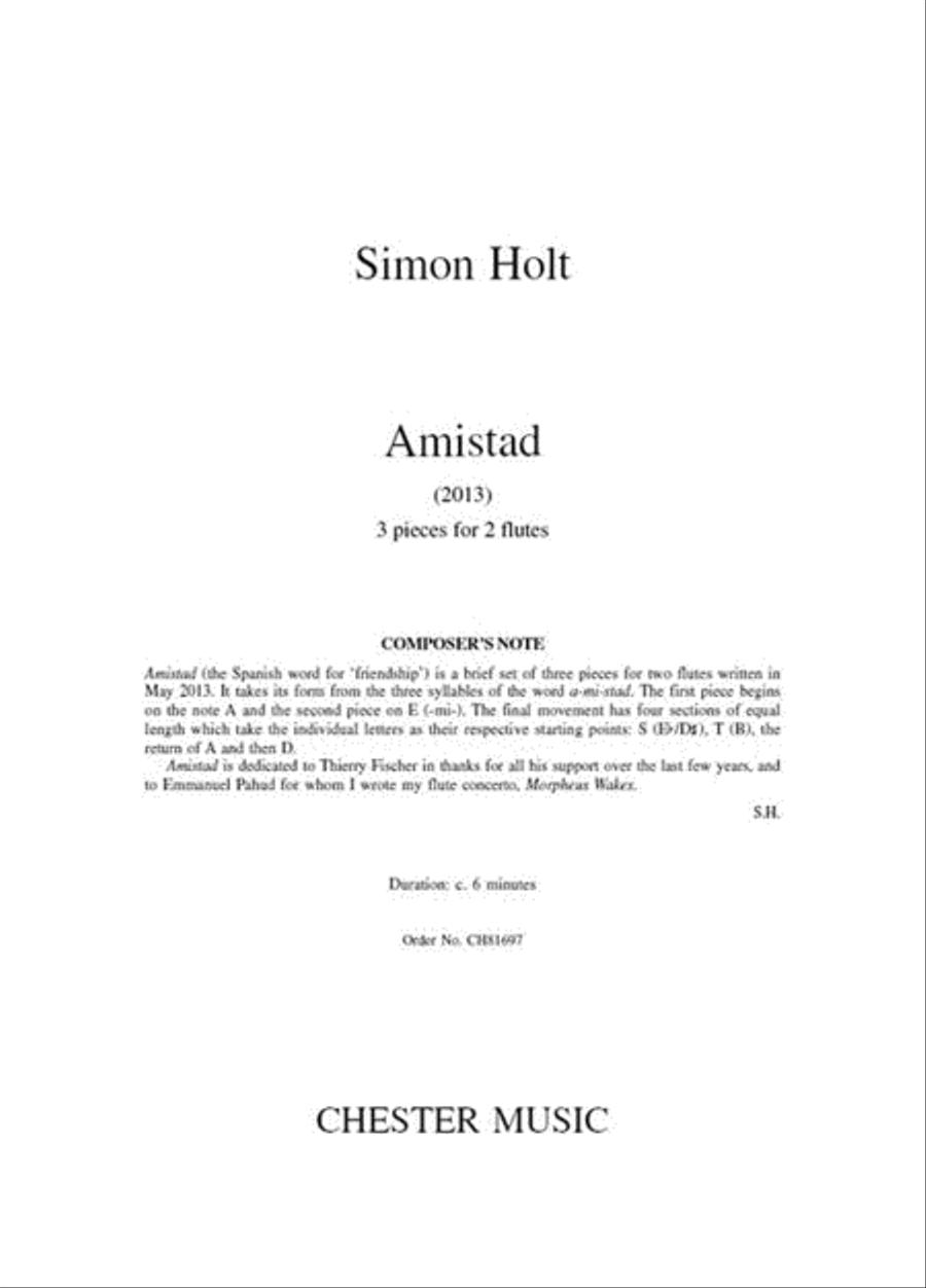 Amistad (2013) Flute Duet scores gallery preview page 1
