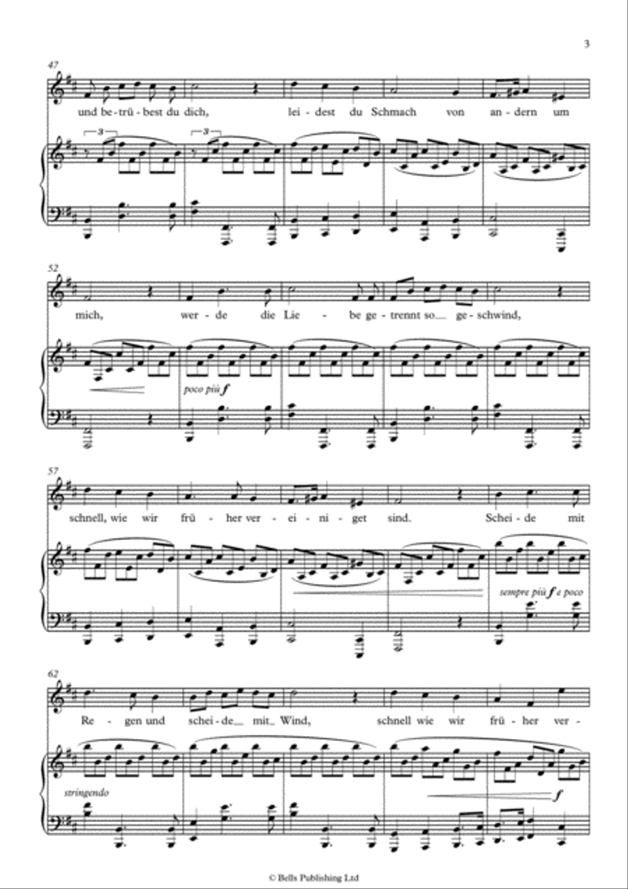 Von ewiger Liebe, Op. 43 No. 1 (Original key. B minor) Voice Solo scores gallery preview page 3