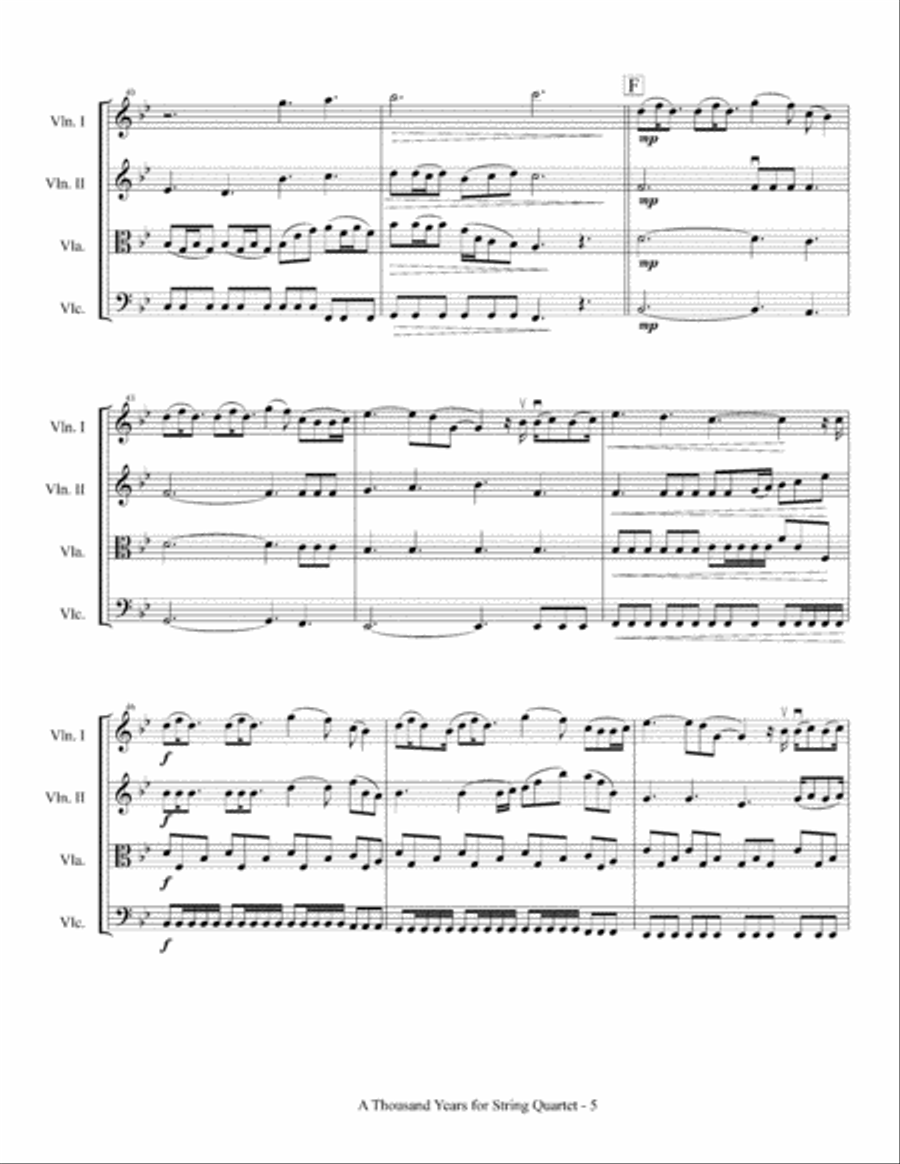 A Thousand Years A Thousand Years String Quartet scores gallery preview page 6