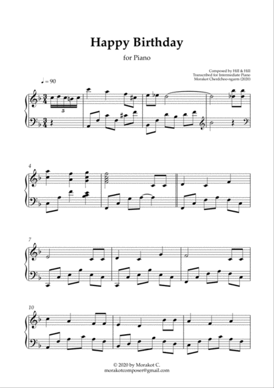 Happy Birthday Piano (Early Intermediate) Piano Method scores gallery preview page 1