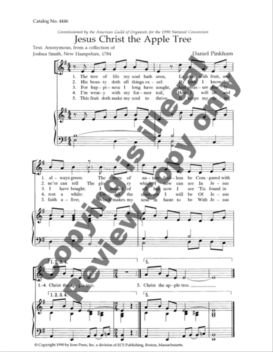 Jesus Christ the Apple Tree Unison Choir scores gallery preview page 4