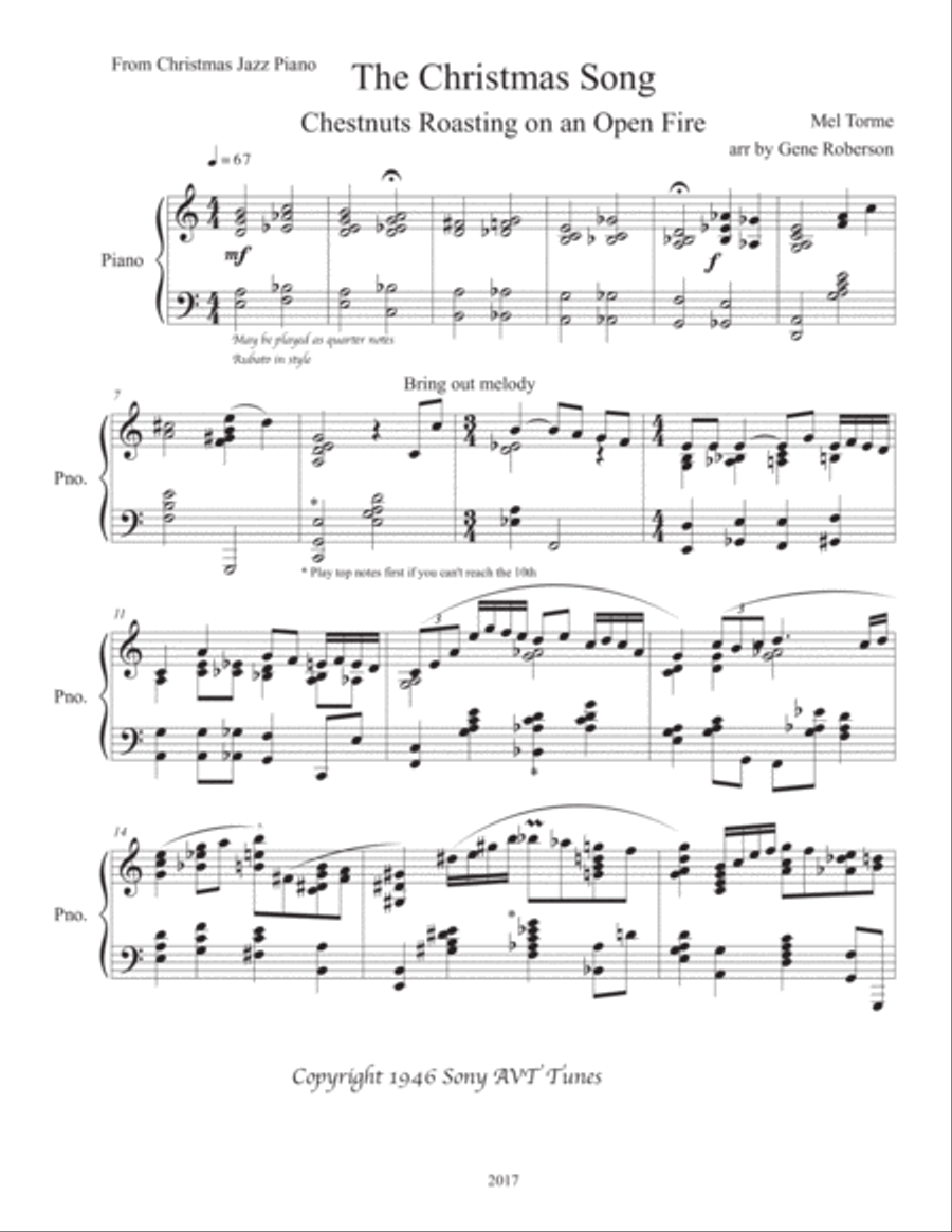 The Christmas Song (Chestnuts Roasting On An Open Fire) Piano Solo scores gallery preview page 2