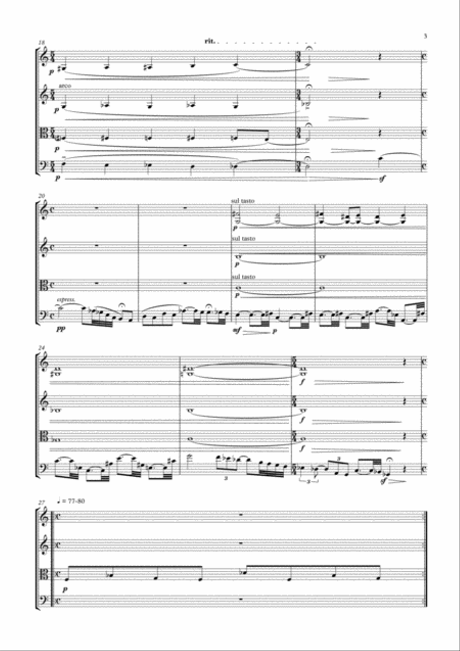 String Quartet for Béla Bartók String Quartet scores gallery preview page 3