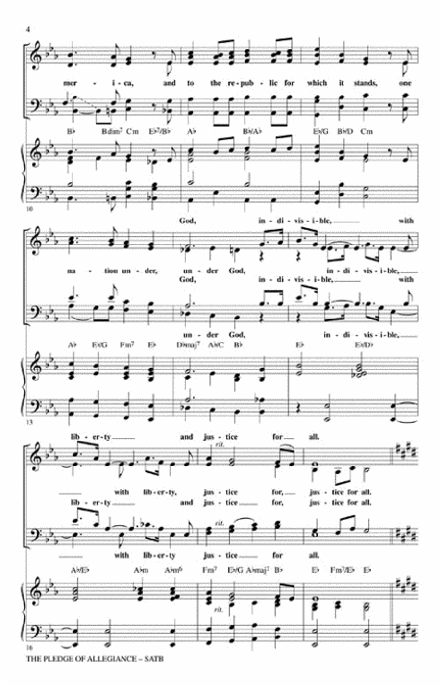 The Pledge of Allegiance The Pledge of Allegiance 4-Part scores gallery preview page 3