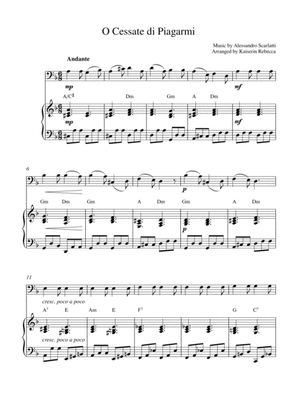 O Cessate di Piagarmi (bassoon solo and piano accompaniment)
