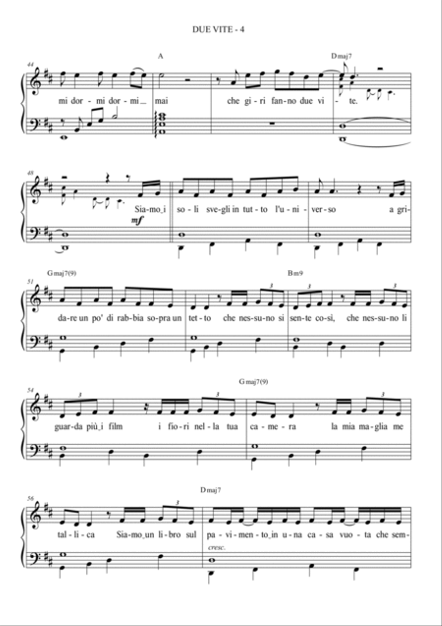 Due Vite Piano scores gallery preview page 4