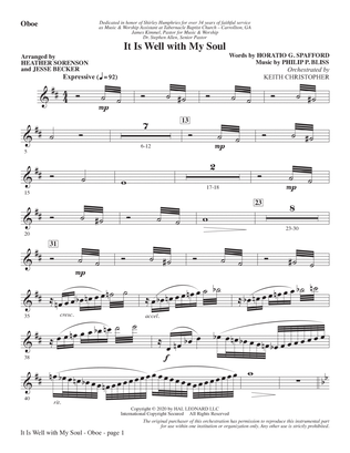 It Is Well with My Soul (arr. Heather Sorenson and Jesse Becker) - Oboe