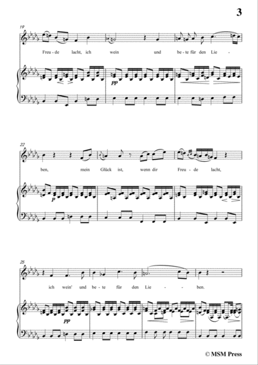 Schubert-Lied der Anna Lyle,Op.85 No.1,in b flat minor,for Voice&Piano Voice scores gallery preview page 5