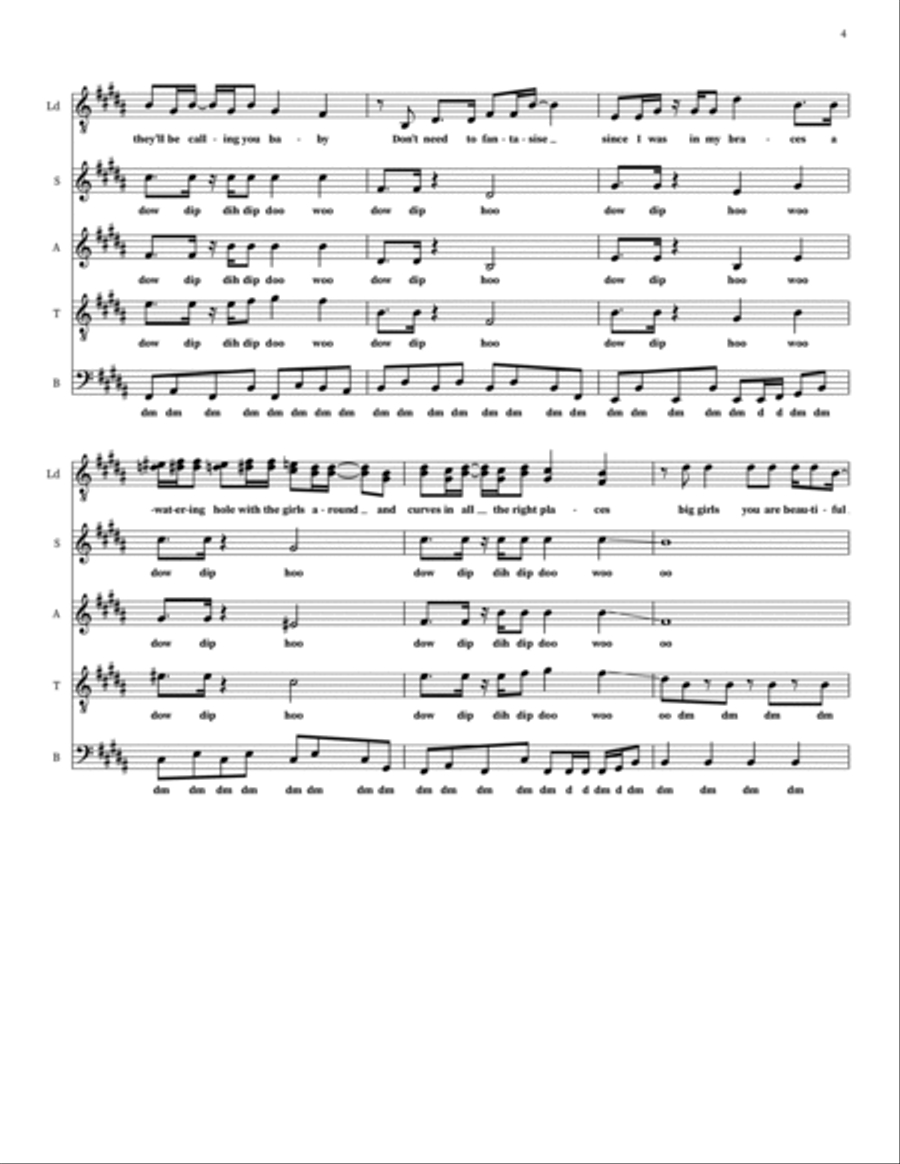 Big Girl (You Are Beautiful) 4-Part scores gallery preview page 4