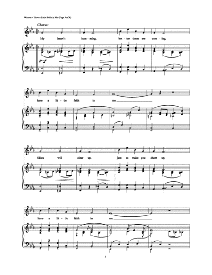 Have a Little Faith in Me Piano, Vocal, Guitar scores gallery preview page 3