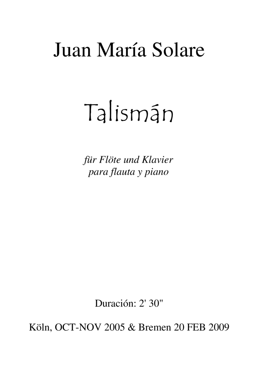 Talismán [flute & piano] Flute Duet scores gallery preview page 1
