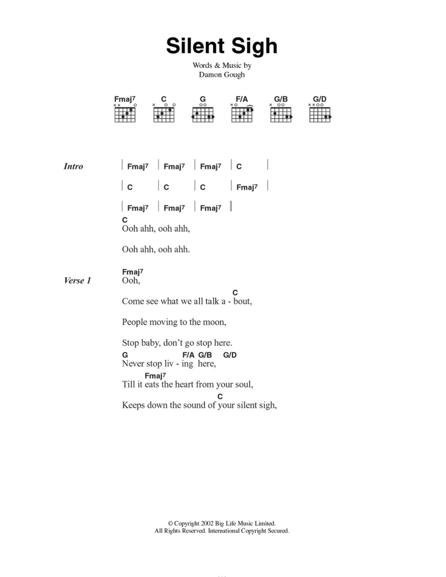 Silent Sigh Acoustic Guitar scores gallery preview page 1