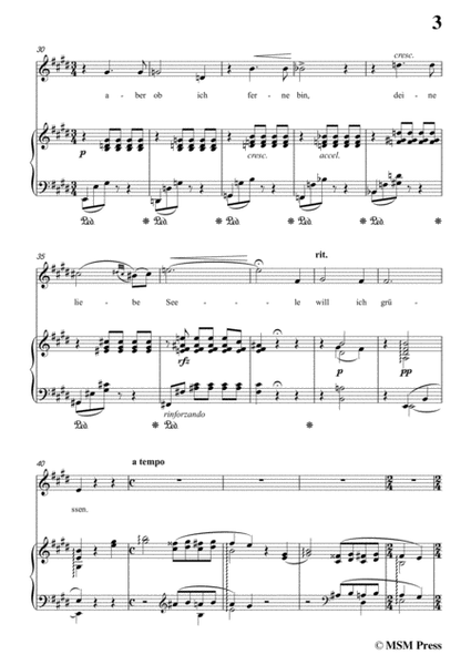 Liszt-Wieder möcht' ich dir begegnen in E Major，for voice and piano image number null