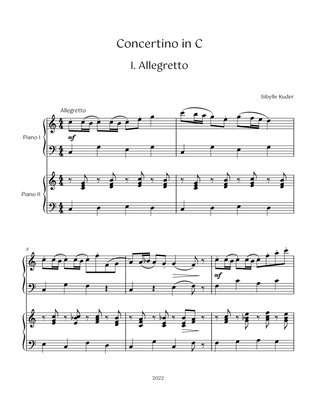 Book cover for Concertino in C major I. Allegretto for Early Intermediate Piano