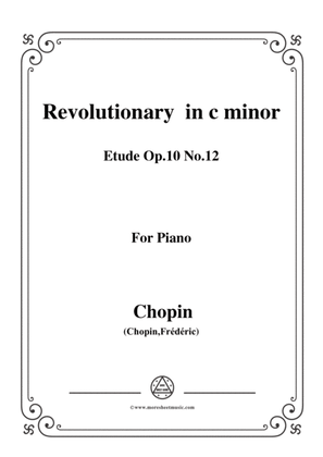 Book cover for Chopin-Etude Op.10 No.12 in c minor,Revolutionary,for piano