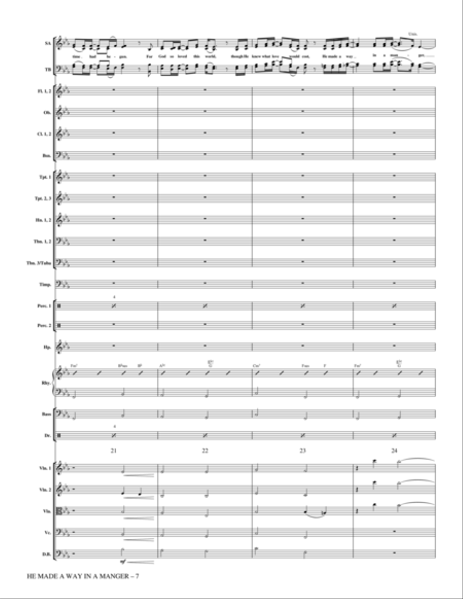He Made A Way In A Manger - Full Score Choir scores gallery preview page 6