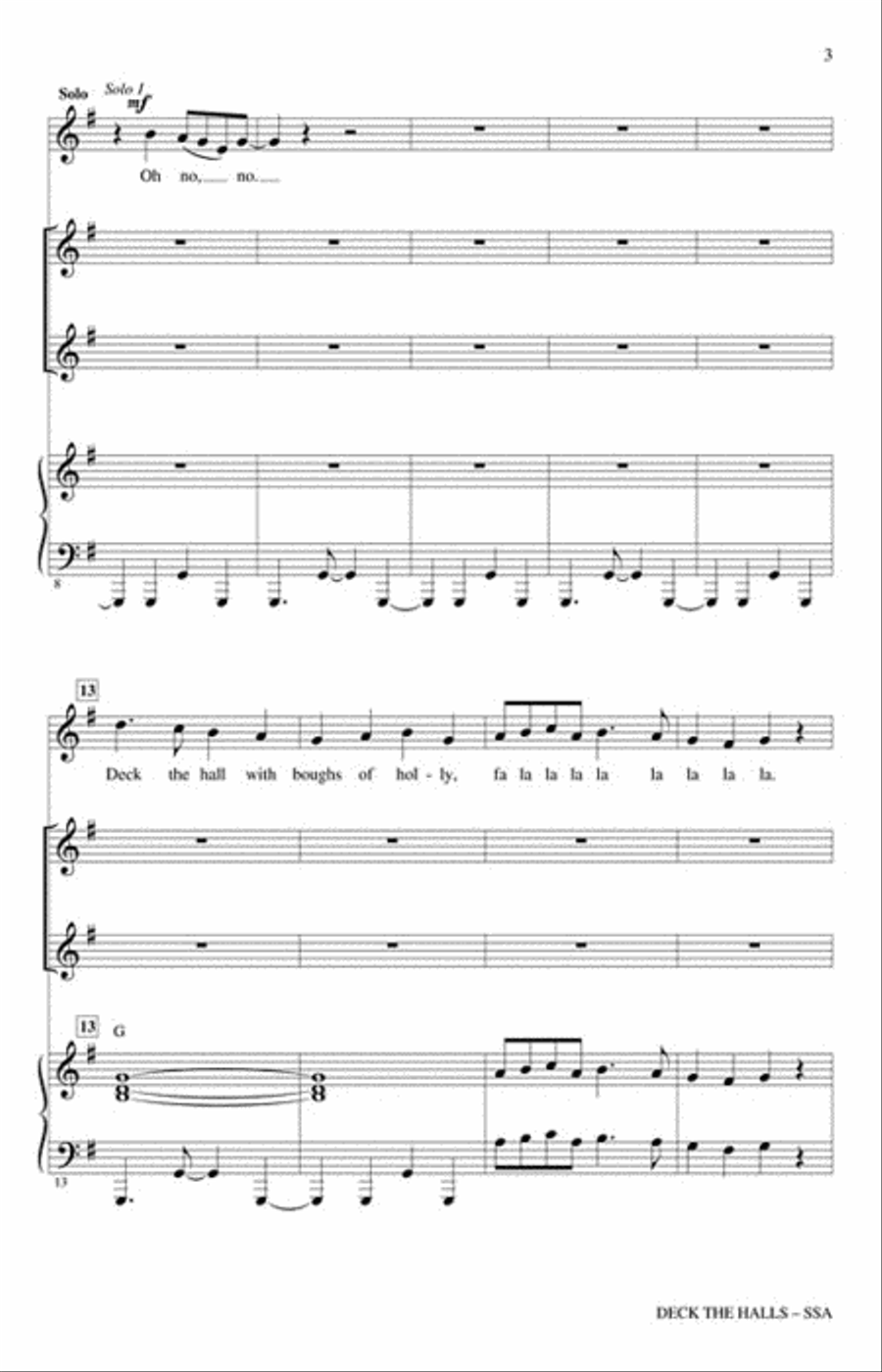 Deck the Halls SSA scores gallery preview page 3