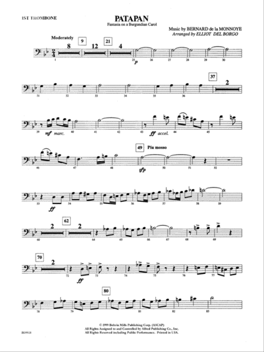 Patapan: 1st Trombone Concert Band scores gallery preview page 1