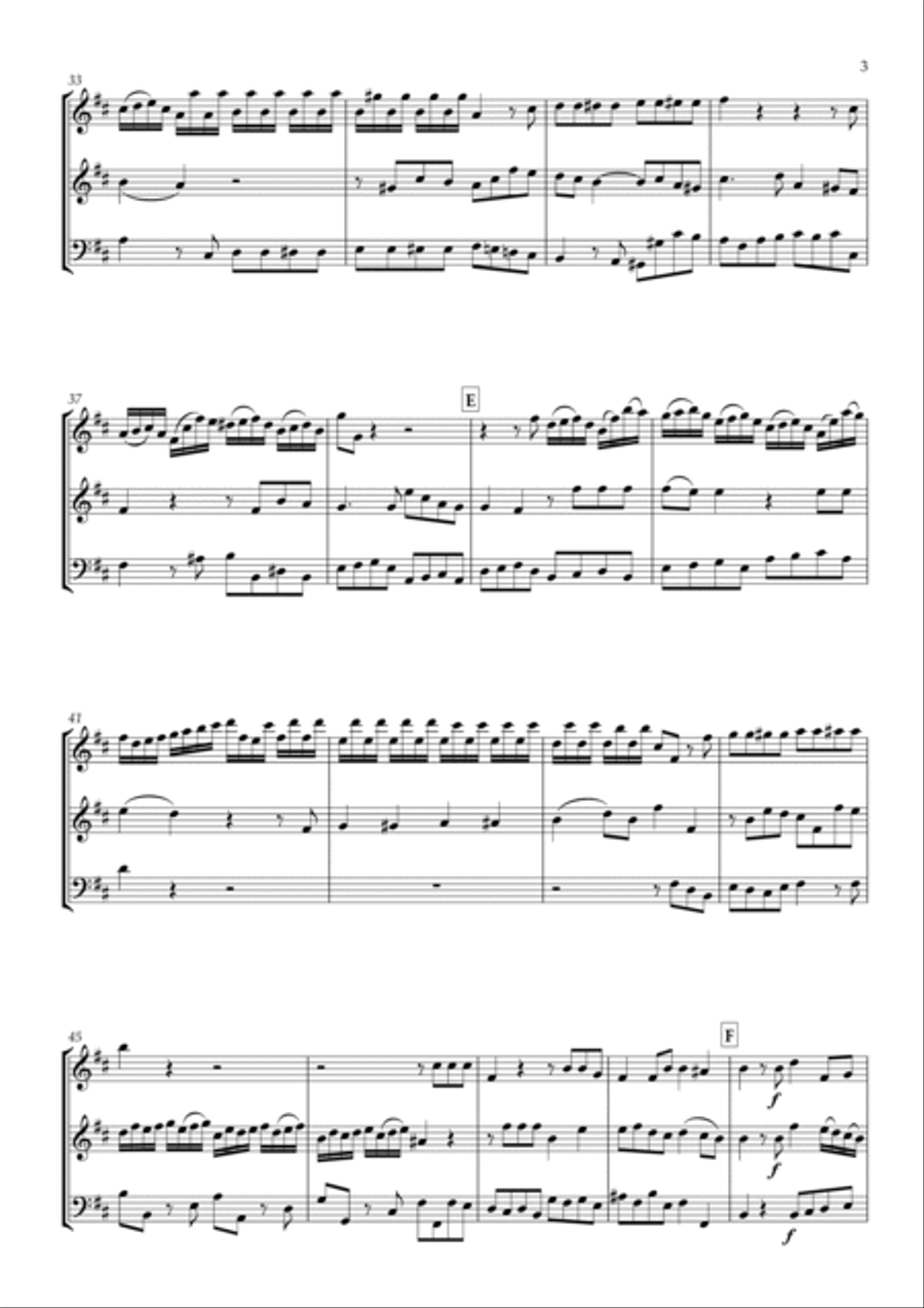 'Dem Himmel gliecht' from Brockes Passion HWV.48 for Two Violins & Violoncello String Duet scores gallery preview page 3
