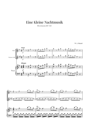 Book cover for Eine Kleine Nachtmusik for Flute, Clarinet and Piano