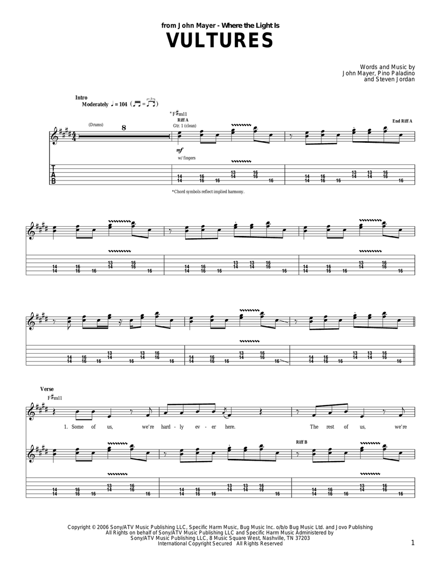 Vultures Acoustic Guitar scores gallery preview page 1