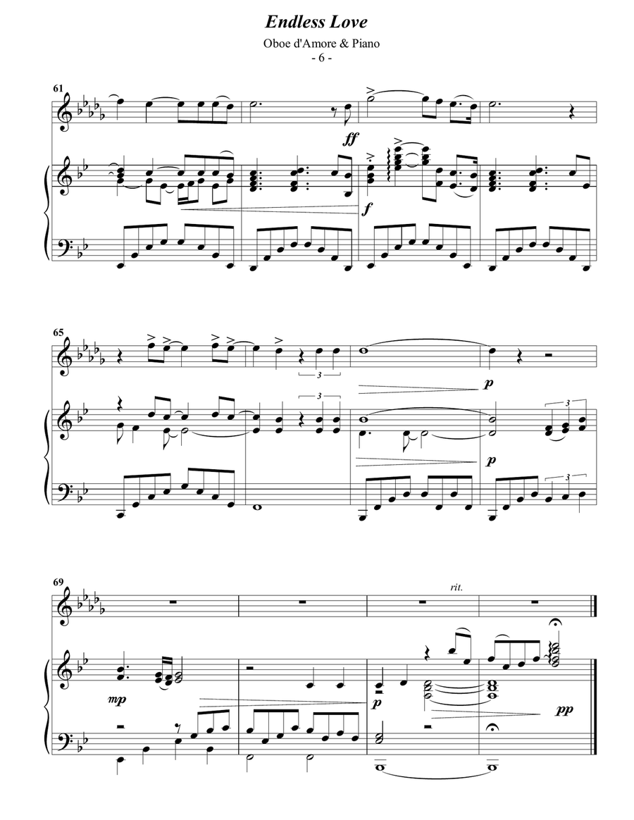 Endless Love Piano scores gallery preview page 6