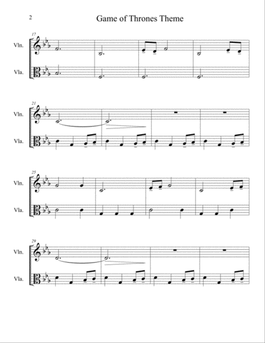 Game Of Thrones String Duet scores gallery preview page 3