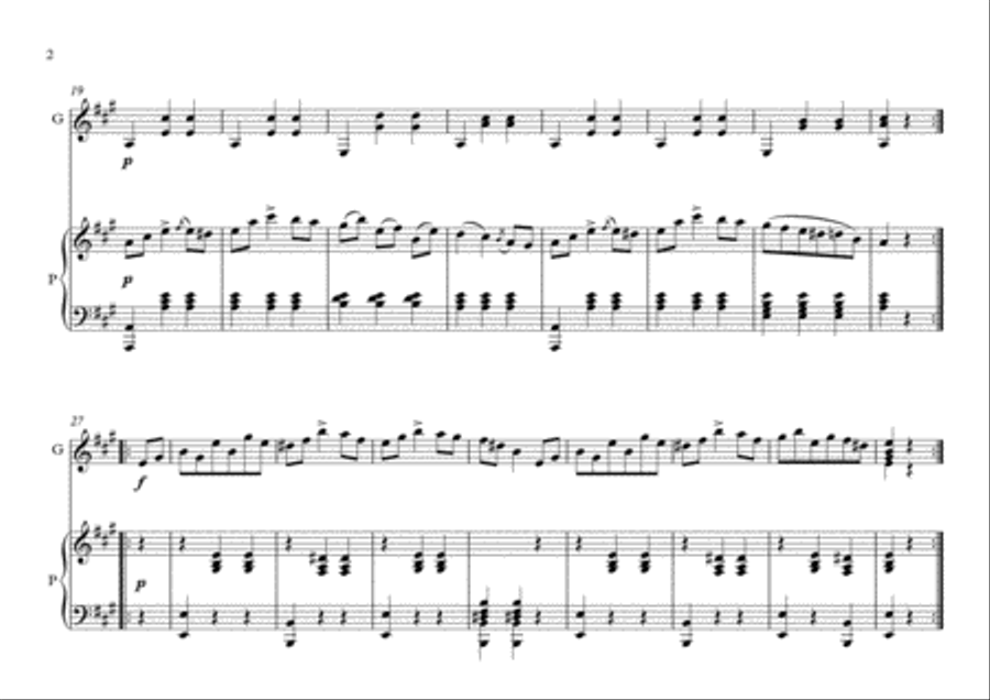Valses for Guitar and Piano duet Valses for Guitar and Piano duet Acoustic Guitar scores gallery preview page 2