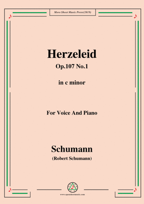 Book cover for Schumann-Herzeleid,Op.107 No.1,in c minor,for Voice&Piano