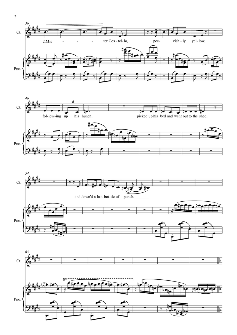 Mister Costello - a Tribute - for alto and piano Alto Voice scores gallery preview page 2