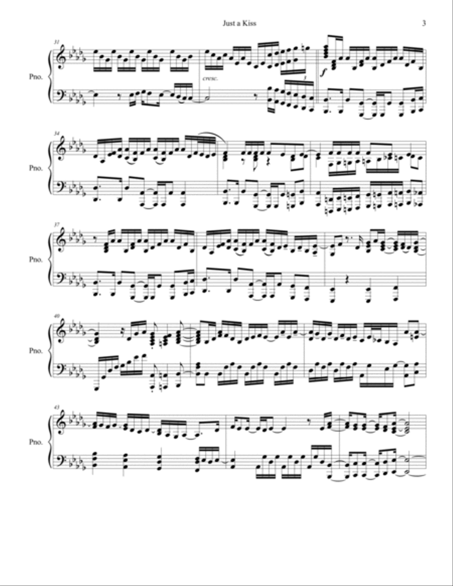 Just A Kiss Piano Solo scores gallery preview page 3