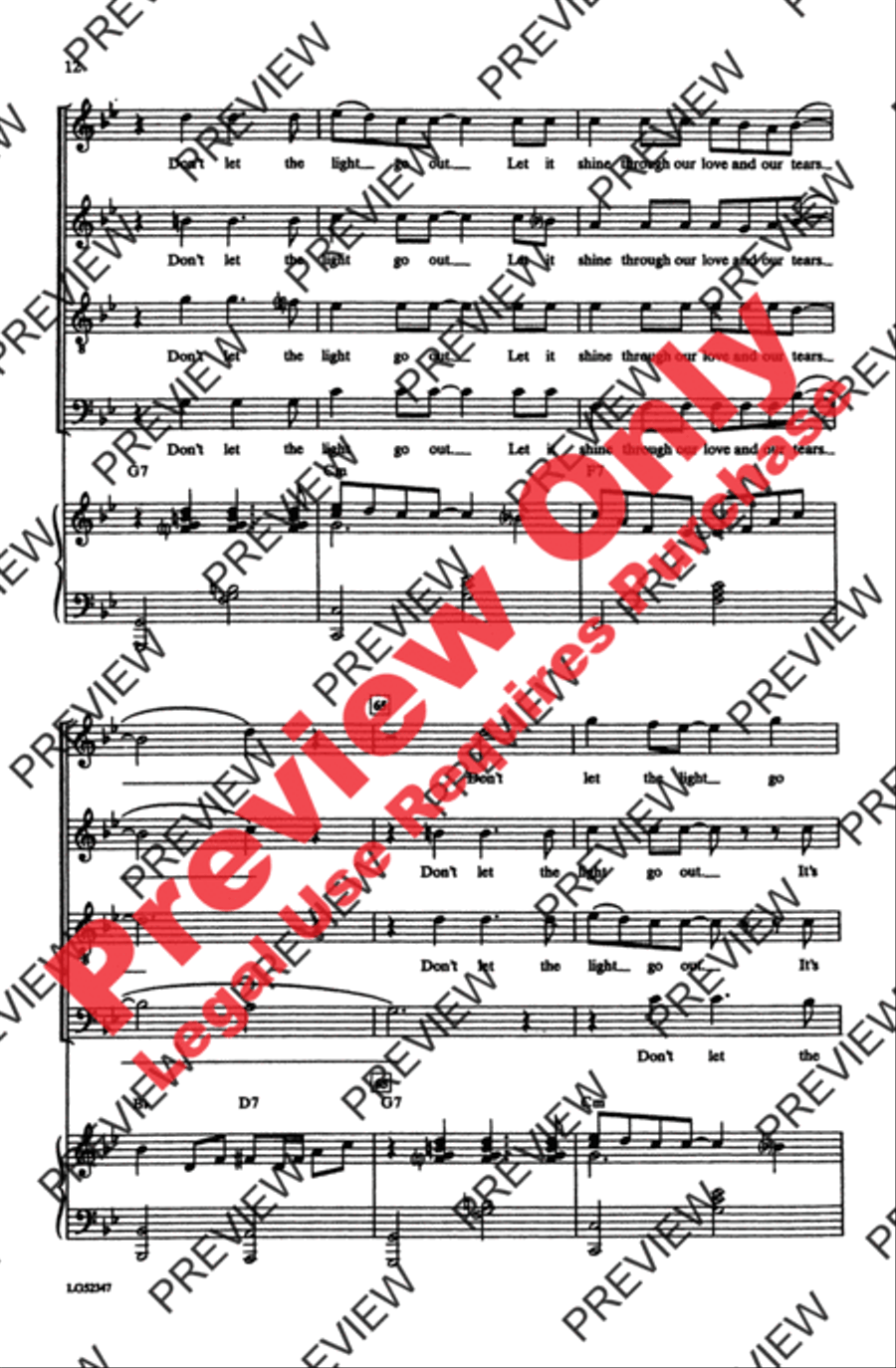 Light One Candle 4-Part scores gallery preview page 12