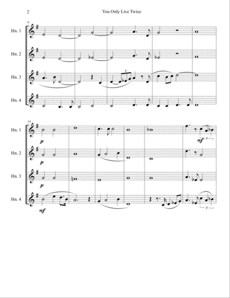 You Only Live Twice Brass Ensemble scores gallery preview page 3