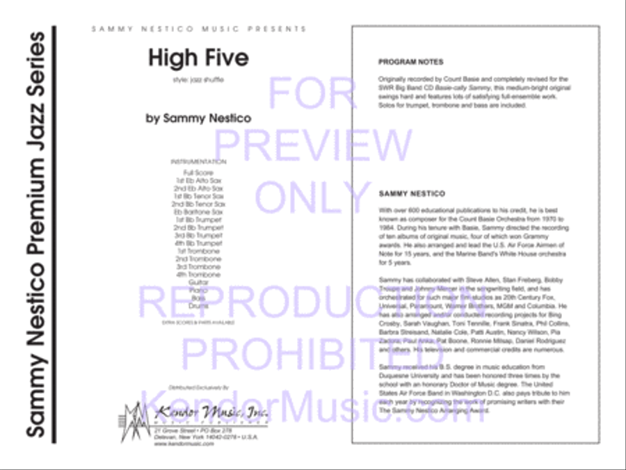 High Five (Full Score) High Five (Full Score) Jazz Ensemble scores gallery preview page 2