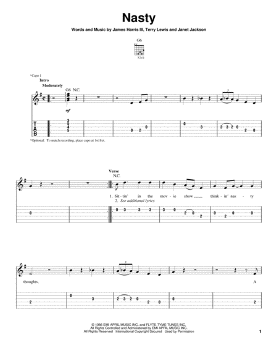 Nasty Nasty Acoustic Guitar scores gallery preview page 1