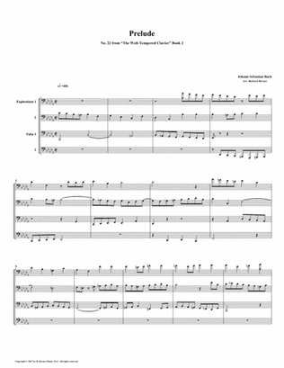 Prelude 22 from Well-Tempered Clavier, Book 2 (Euphonium-Tuba Quartet)