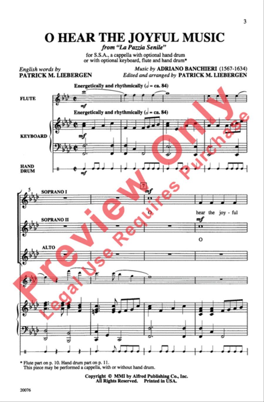 O Hear the Joyful Music Women's Choir scores gallery preview page 3