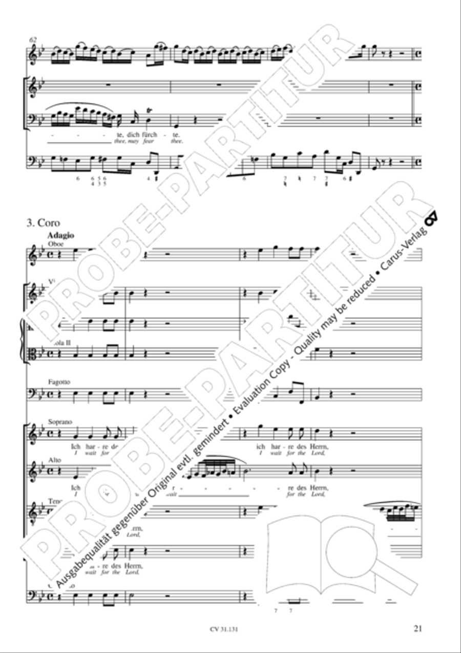 Form the deep, Lord, cried I, Lord, to Thee (Aus der Tiefe rufe ich, Herr, zu dir) 4-Part scores gallery preview page 22