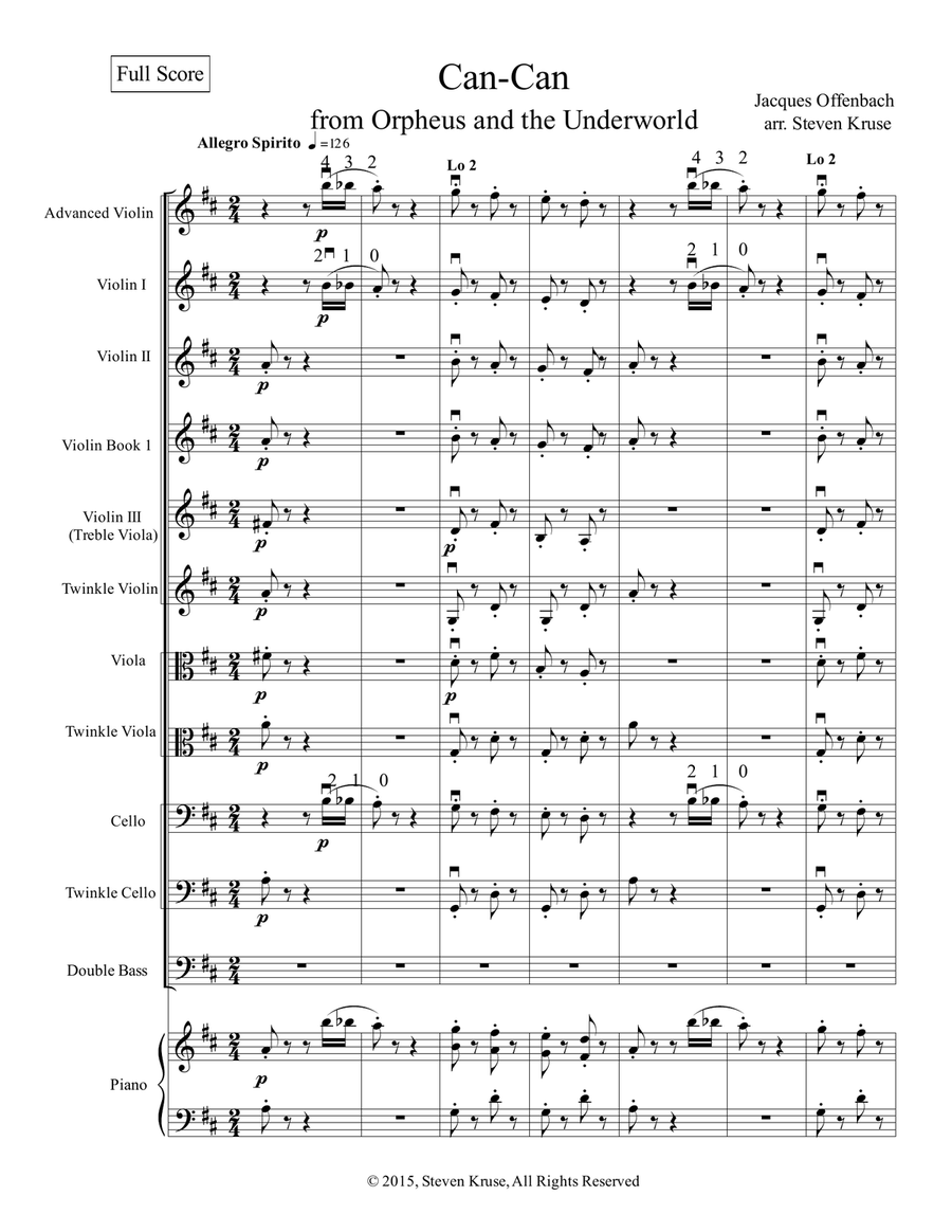 Can-Can from Orpheus and the Underworld for Multi-Level String Orchestra String Orchestra scores gallery preview page 4