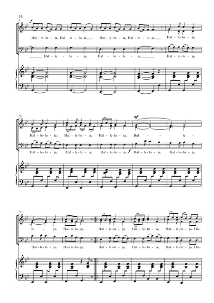 Missa gioiosa for 4prt mixed choir, piano or organ, bass, drums, keyboard ad lib. 4-Part scores gallery preview page 6