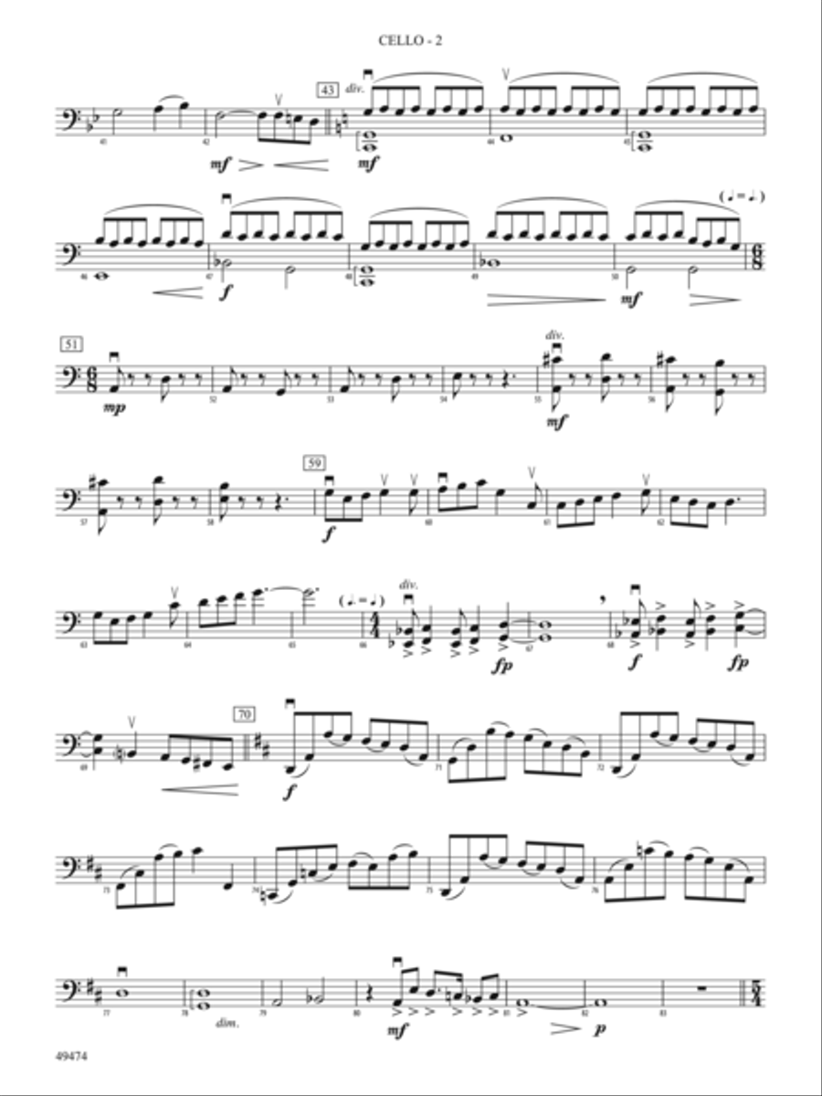 Voyagers We, Undaunted: Cello String Orchestra scores gallery preview page 2