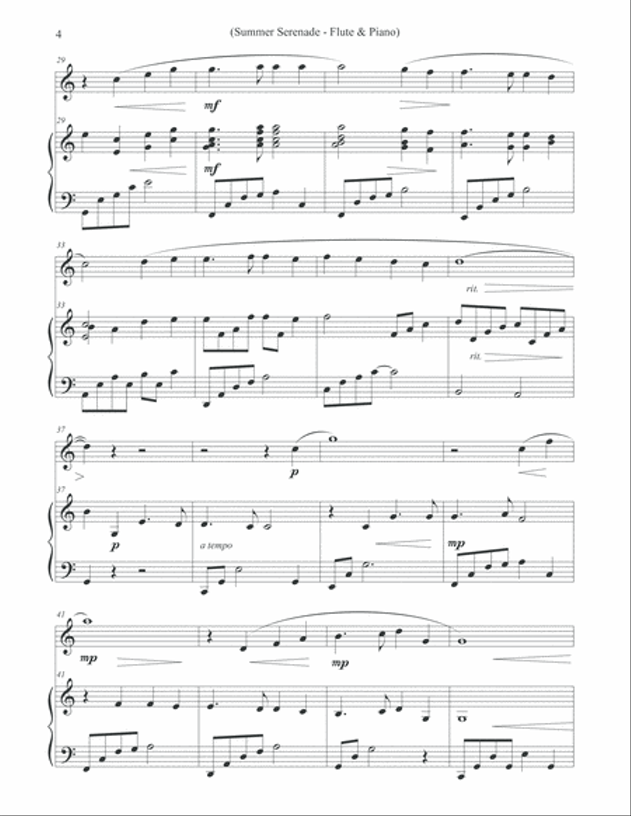 Summer Serenade (Solo Flute & Piano) Flute Solo scores gallery preview page 4