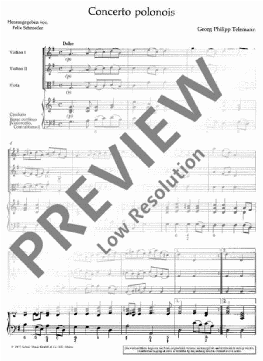 Concerto polonois G Major Basso Continuo scores gallery preview page 5