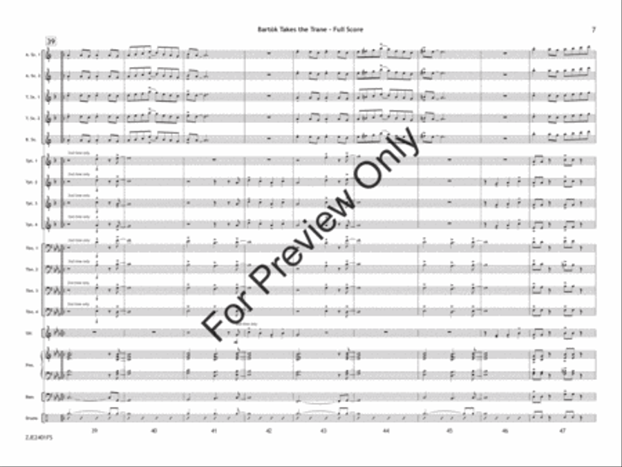 Bartók Takes the Trane Bartók Takes the Trane Jazz Ensemble scores gallery preview page 8