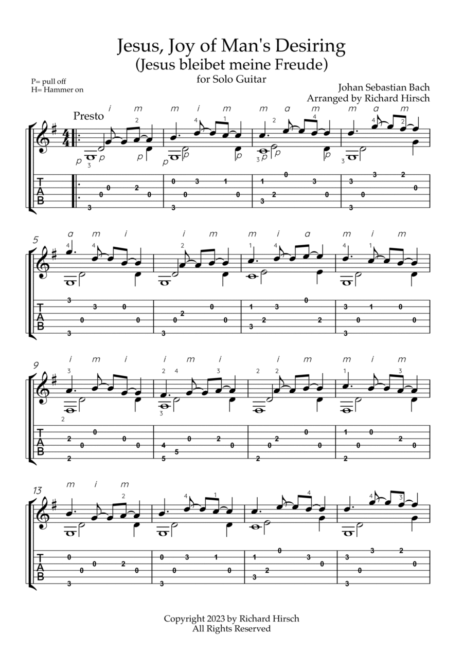 Jesus, Joy of Man's Desiring Acoustic Guitar scores gallery preview page 1